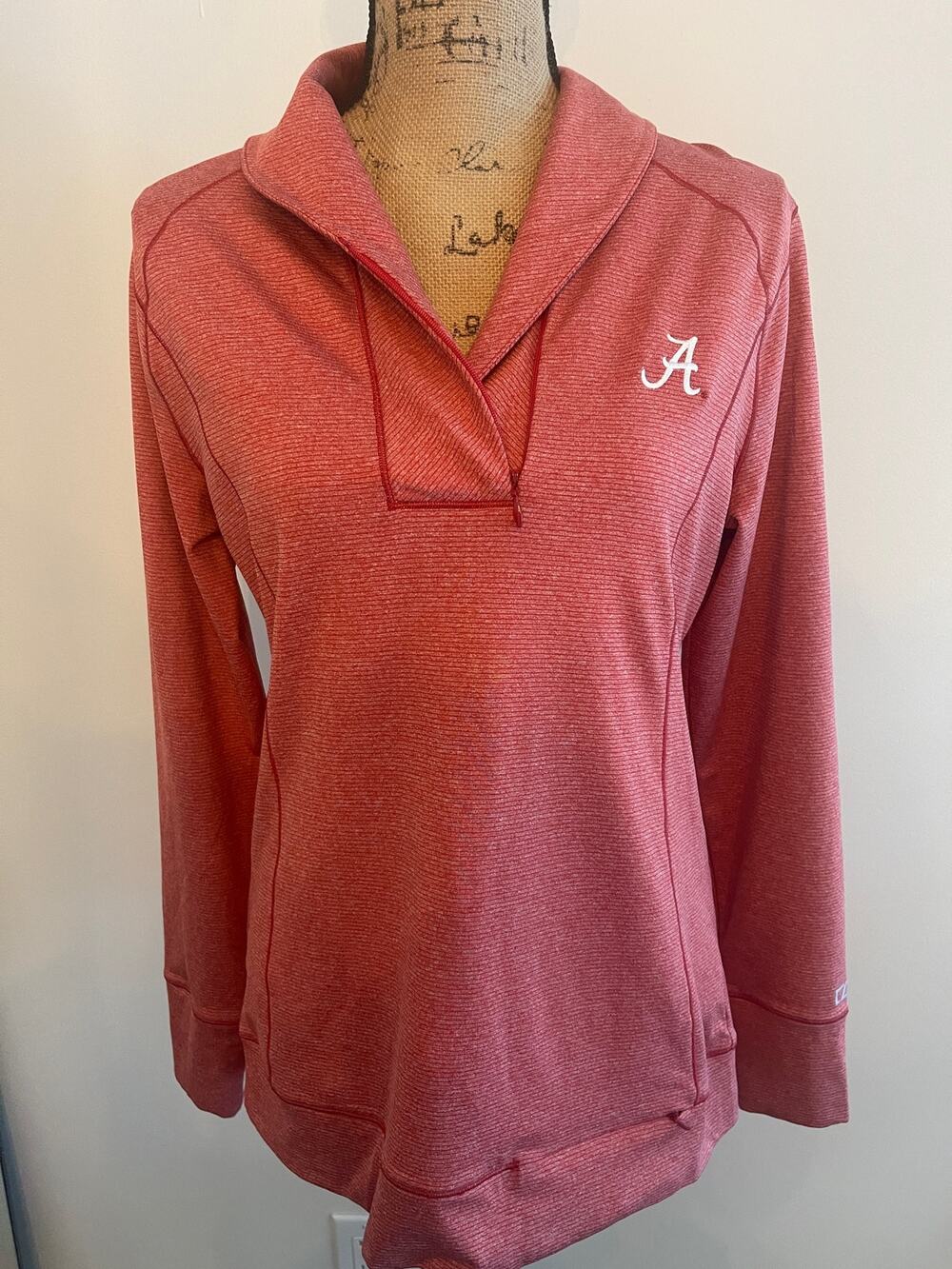 Cutter & Buck Alabama Quarter Zip Long Sleeve Top Roll Tide Size Medium